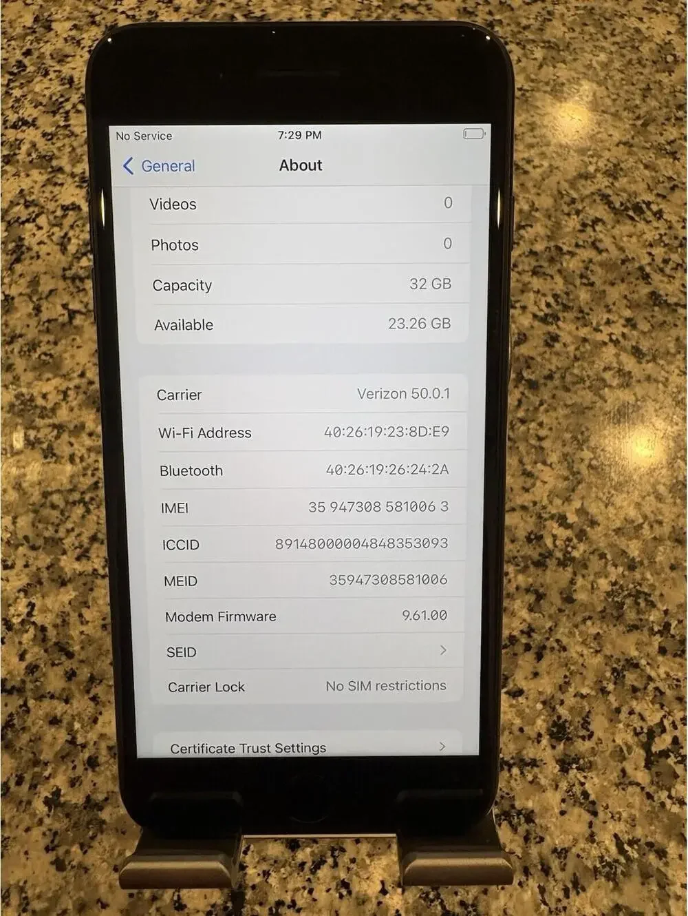 Apple iPhone 7 Plus - 32 GB - Black(Unlocked) Battery Health 94% K